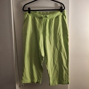 Sun Bay Women's Lime Green Cropped Sweat Pants
